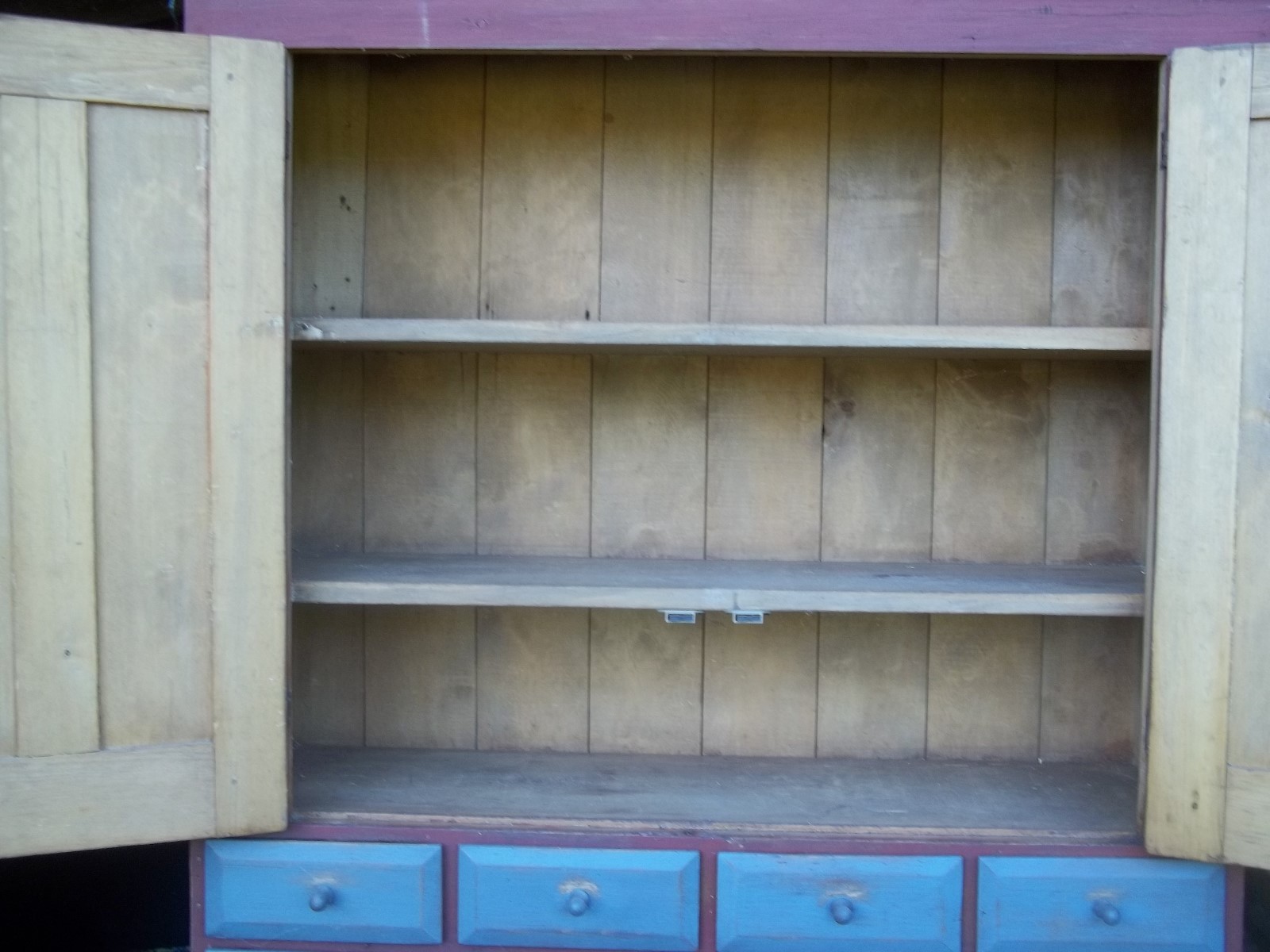 ANTIQUE EARLY 19th CENTURY PANELED DOOR STEPBACK APOTHECARY CUPBOARD