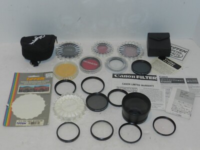 Vtg LOT of Tiffen Vivitar Promaster Chinon lens & Filters 52mm 49mm 58mm MINT