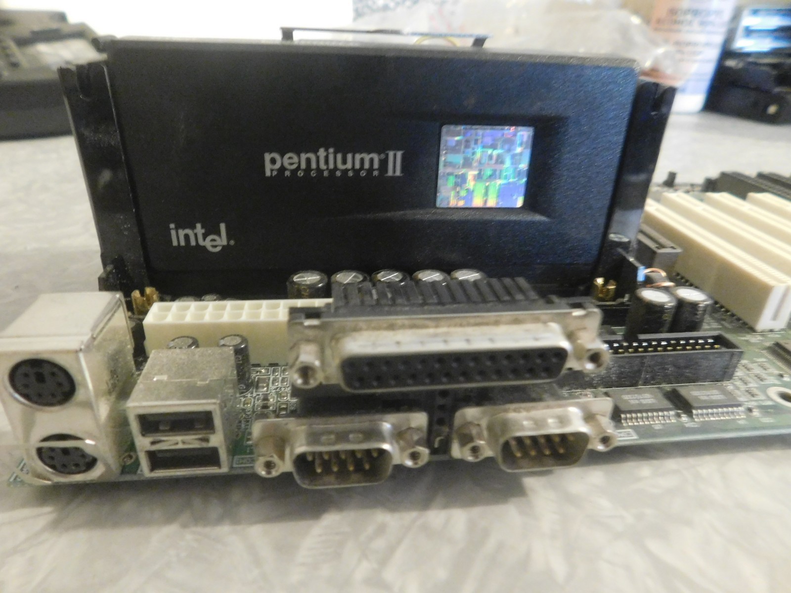 A trend ATC-6120 Slot 1 Motherboard Pentium II and RAM