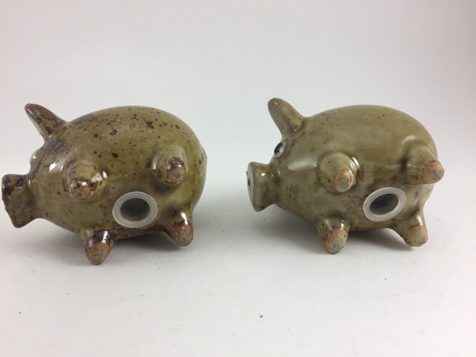 UNBRANDED VINTAGE GREEN PIG SALT AND PEPPER SHAKERS LARGE SNOUTS 3