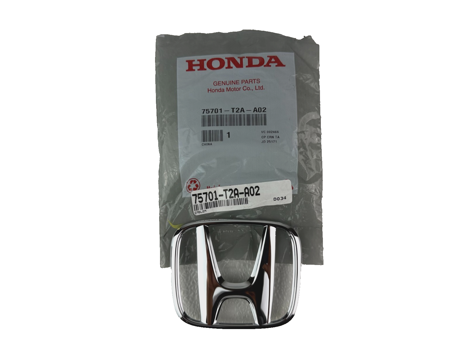 NEW OEM Honda Accord Front Grille H Emblem Badge Chrome Genuine 75701-T2A-A02