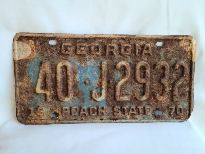 Vintage 1970 Georgia License Plate 0522