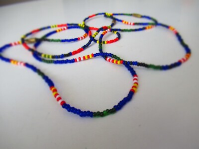 VTG 60's LOT of 3! Multi-Colored Boho Necklaces HIPPIE ERA Screw closure OOAK!!