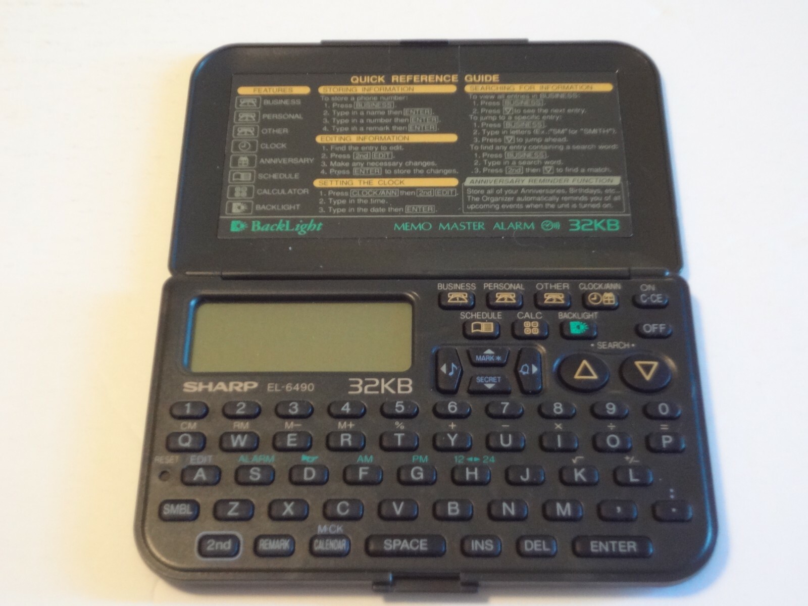 Sharp Memo Master Electronic Organizer & Alarm 32KB, Model EL-6490