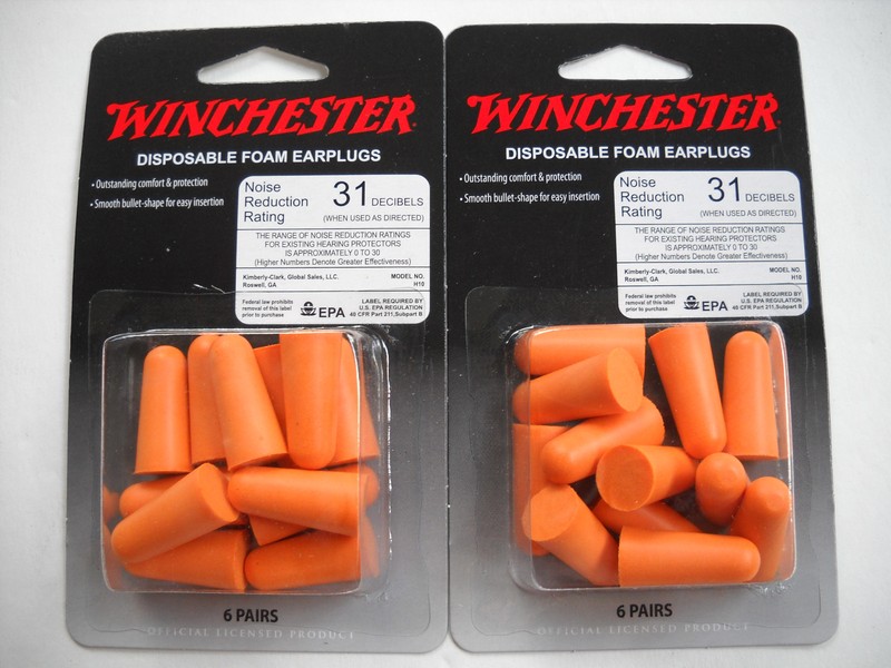 WINCHESTER BRAND DISPOSABLE FOAM EARPLUGS, 31 NRR, 2 PACKS OF