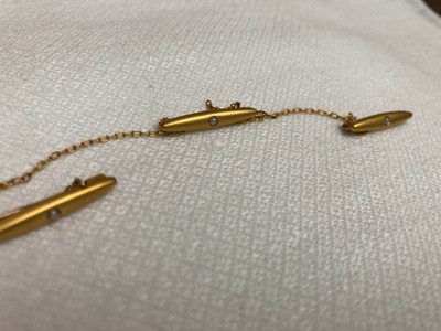 Vintage 10 Karat Solid Gold Sweater Pin 3 piece with Chain & Pearls