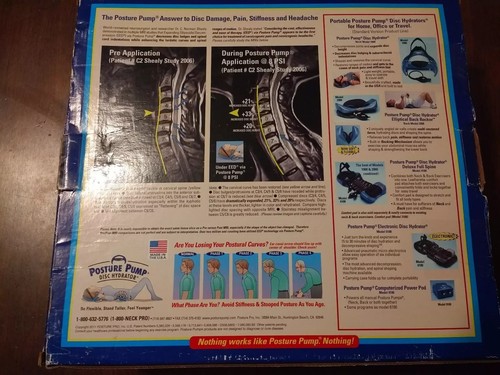 Posture Pump Neck Disc Hydrator Model 1000 Decompress Shape Lubricate