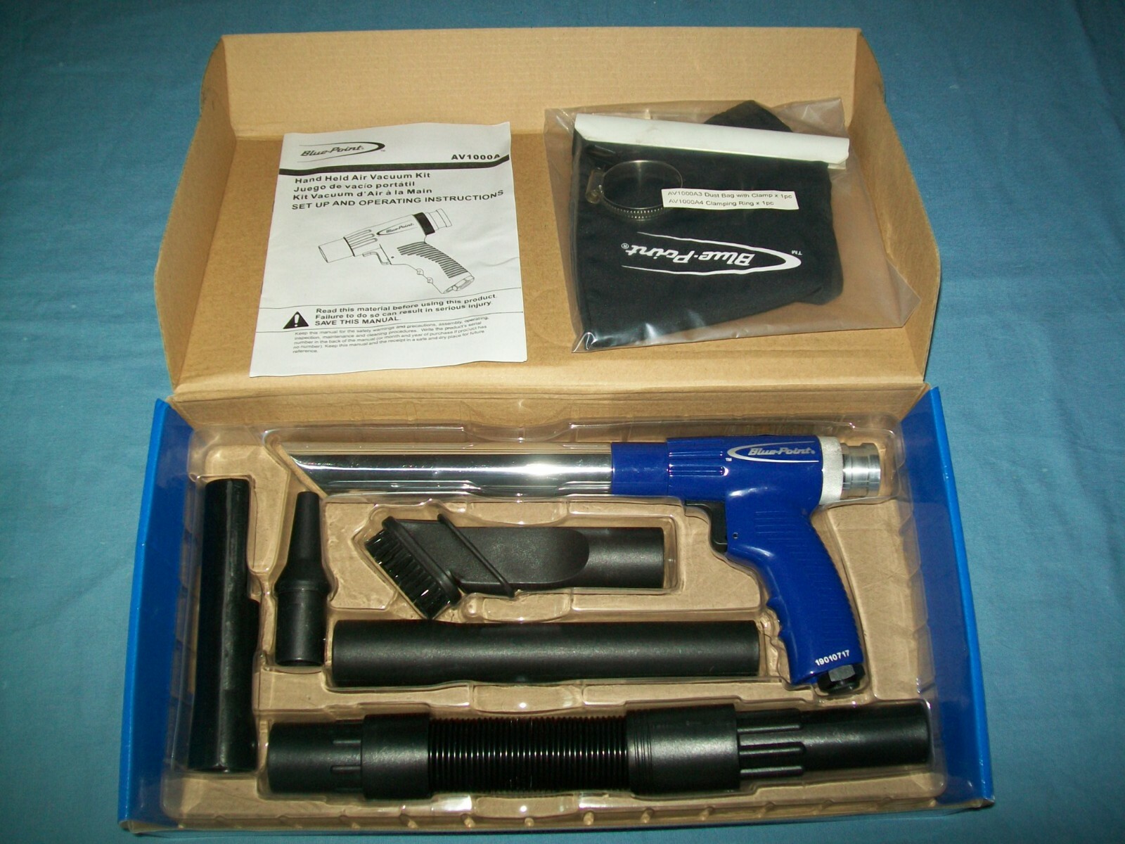New Bluepoint® Av1000a Deluxe Air Vacuum Kit New Other (see Details