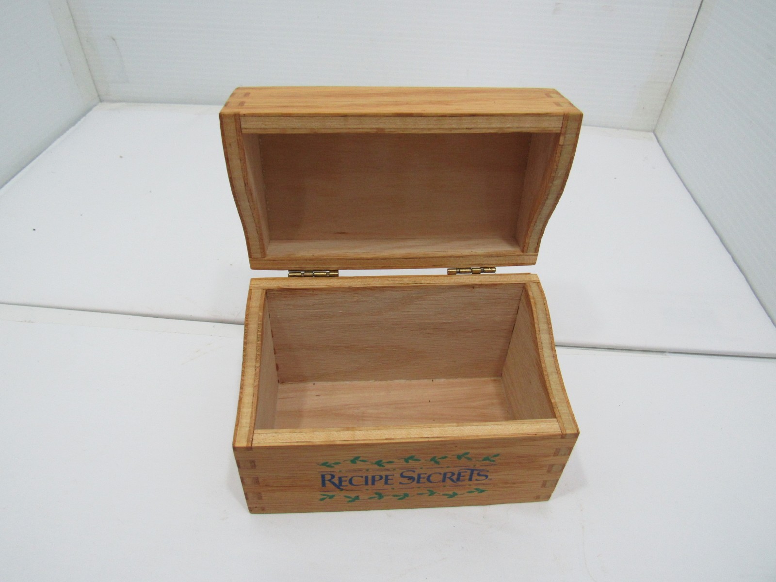 Handmade Wooden Recipe Box with Dovetail Edges