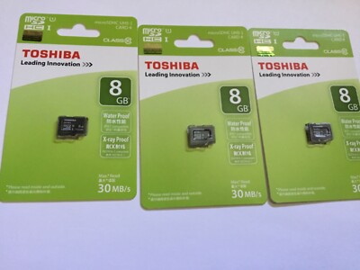 lot of 3pcs Toshiba 8GB micro SDHC memory  CARD for tablets,Phones