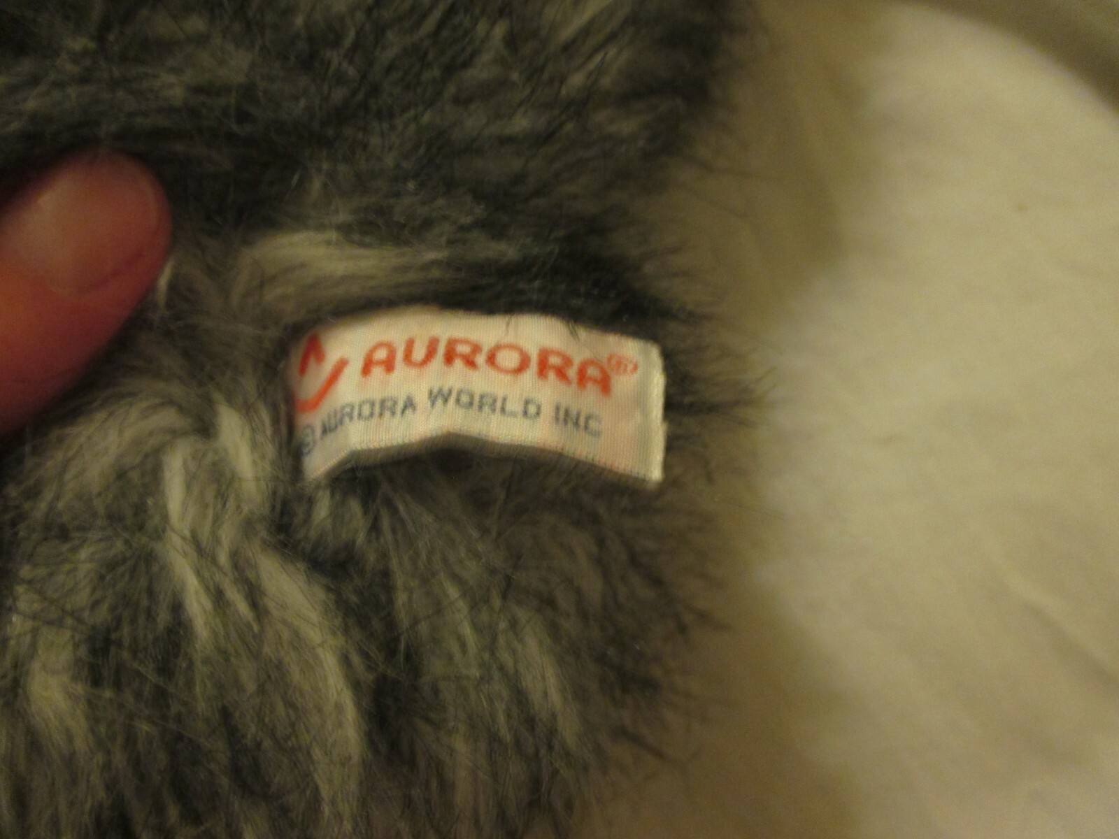 Aurora Wolf Sheep Dog Husky Plush Hand Puppet Gray White  8