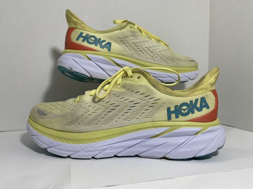 Hoka One One W Clifton 8 Yellow Running Shoes Size 9.5B
