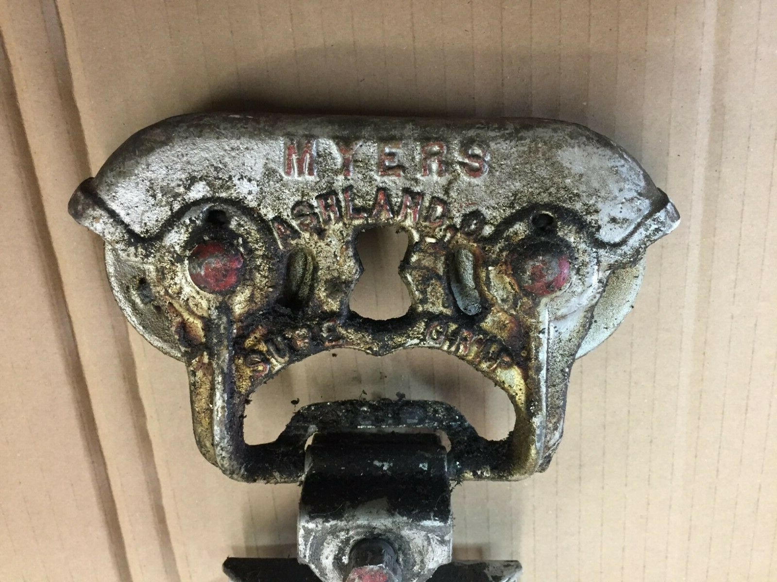 Antique Barn Door Myers Double Rollers 8 ' Track Old Vintage 319-19C