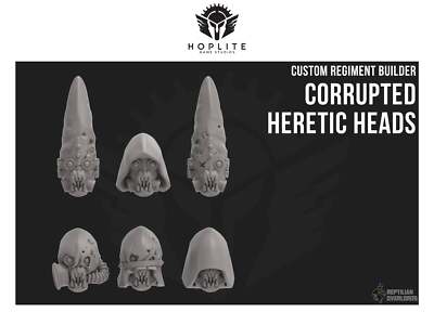 Parts: Corrupted Heretic Helmets (x20) | Reptilian Overlords | 28mm