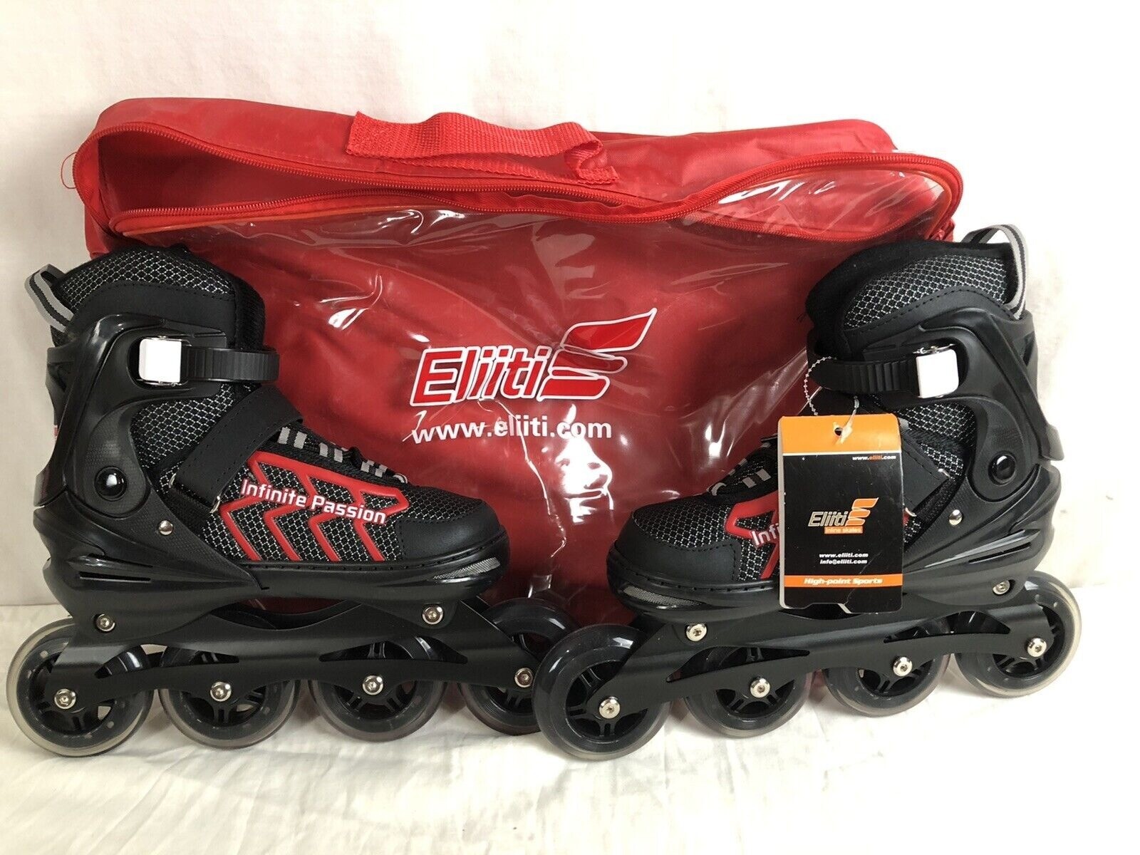 ELITE VOLARIS ローラー台 ブラック/レッド ELIITI INLINE SKATES MODEL EL-129. SIZE LARGE (39-42). COLOR