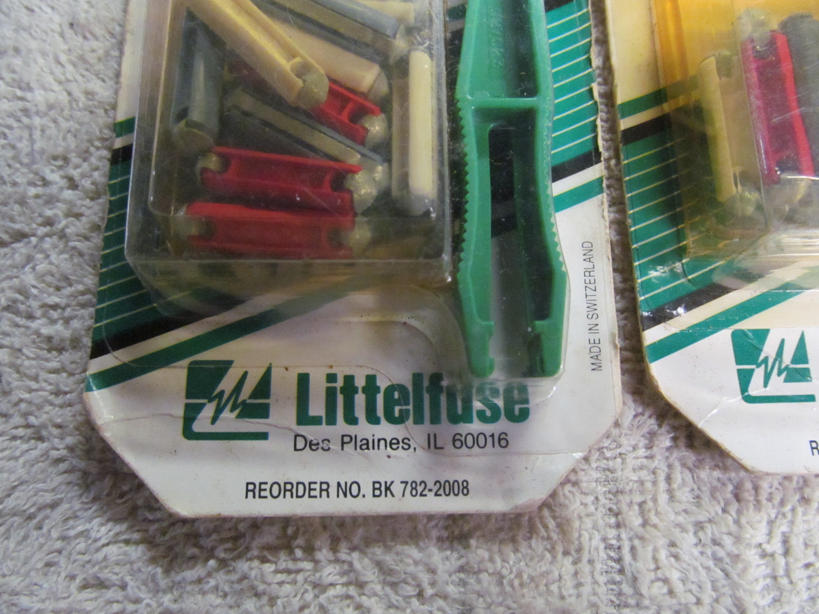 (2) NOS VINTAGE EUROPEAN CAR EMERGENCY FUSE KITS WITH PULLER, USA MADE.