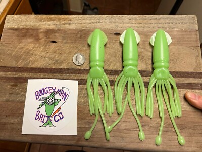 Boogey Man Bait Co. 8  Glow In The Dark Squid Saltwater Fishing Lingcod Tuna