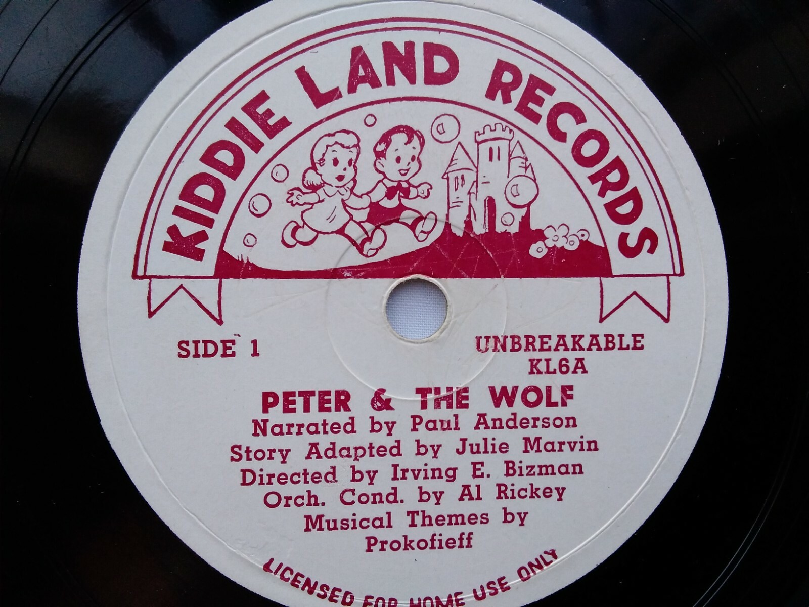 Peter And The Wolf 78rpm Single 10-inch Kiddie Land Records