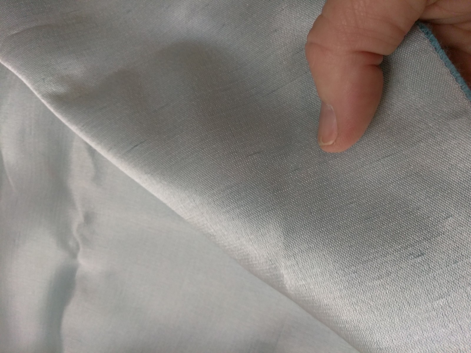 Vintage Pale Blue Synthetic Silk Fabric 1 yd + 30