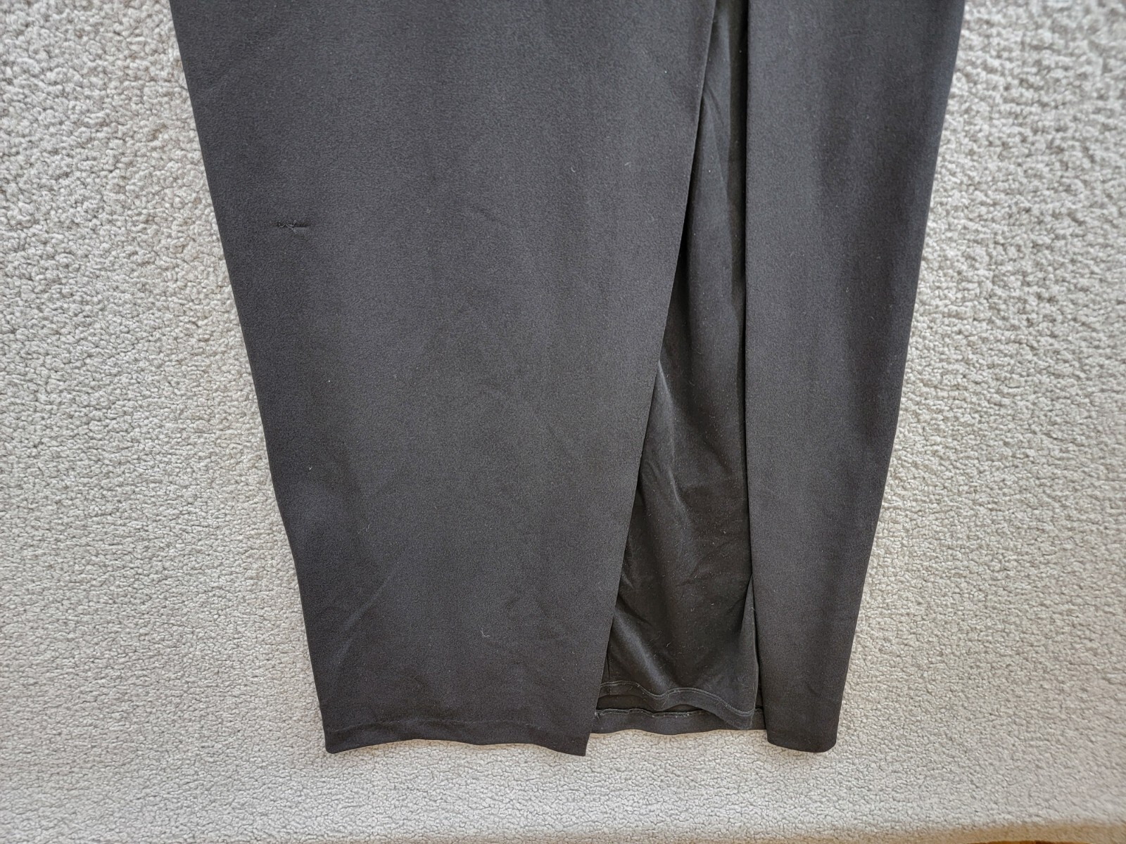 Adrianna by Adrianna Papell Knit Crepe Column Gown Women's 2 Black Back Zip - Picture 4 of 17