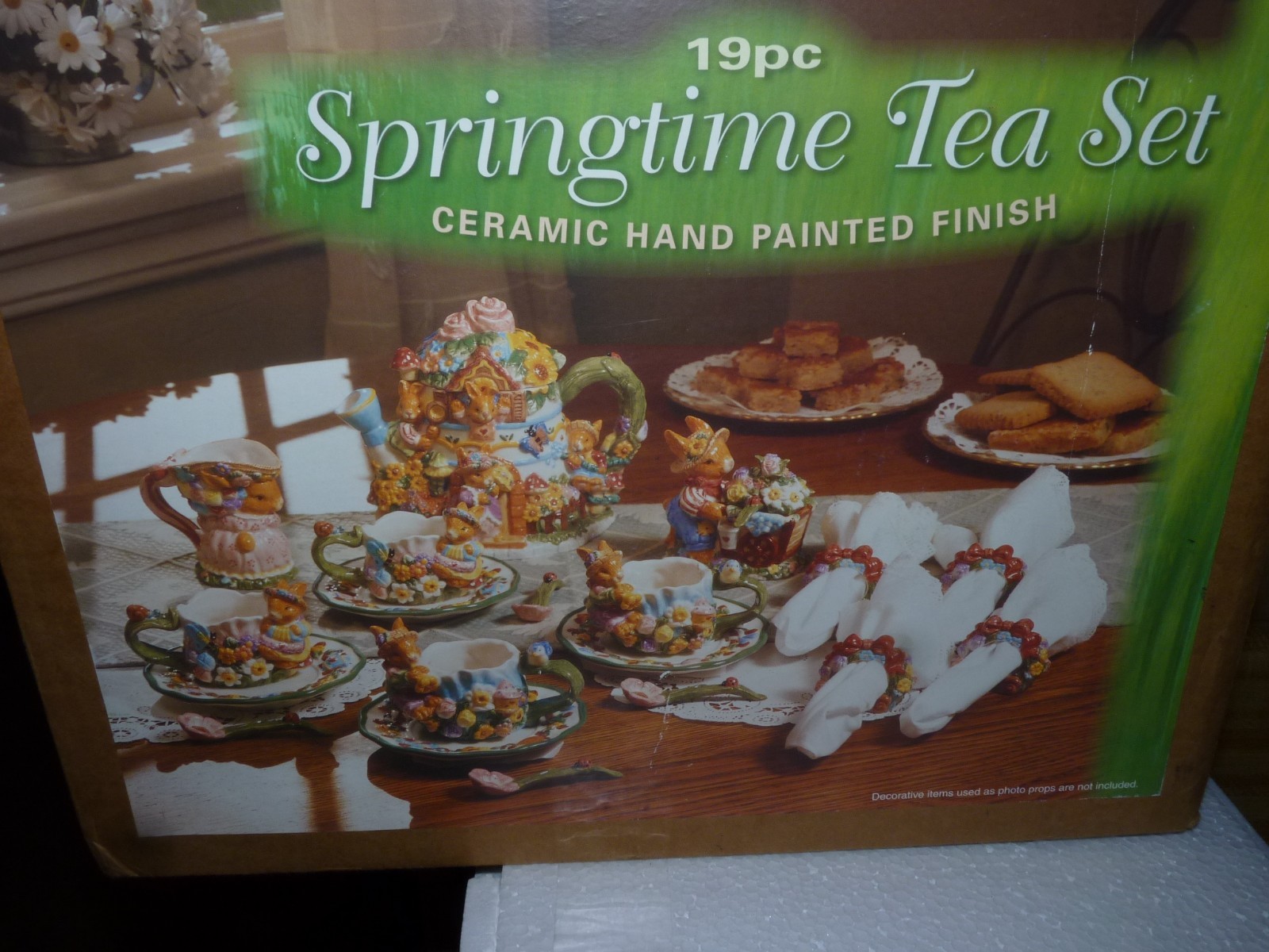 Easter Tea Set Springtime Mercuries 1999 Garden Flowers Ceramic  PARTING OUT