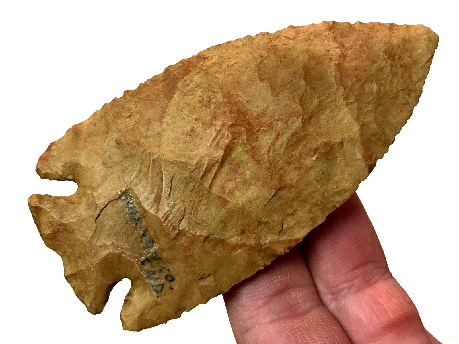 EXCEPTIONAL KIRK CORNER NOTCH SULLIVAN CO, IND. AUTHENTIC ARROWHEAD ARTIFACT LM3