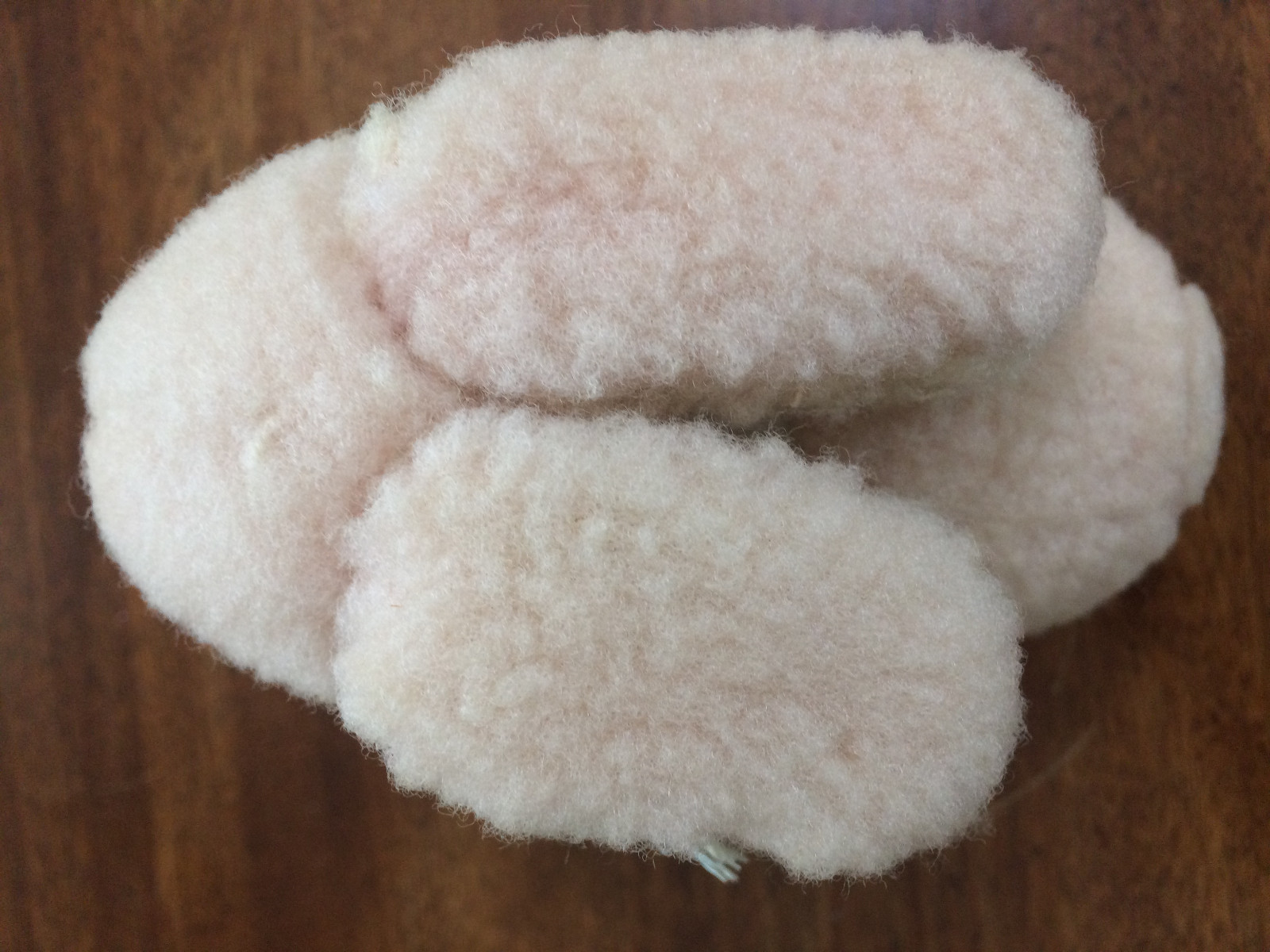 Wildly Hopping Vintage 1950s (?) Furry Blue Bow Pink Bunny Red Eyes Wind Up Toy