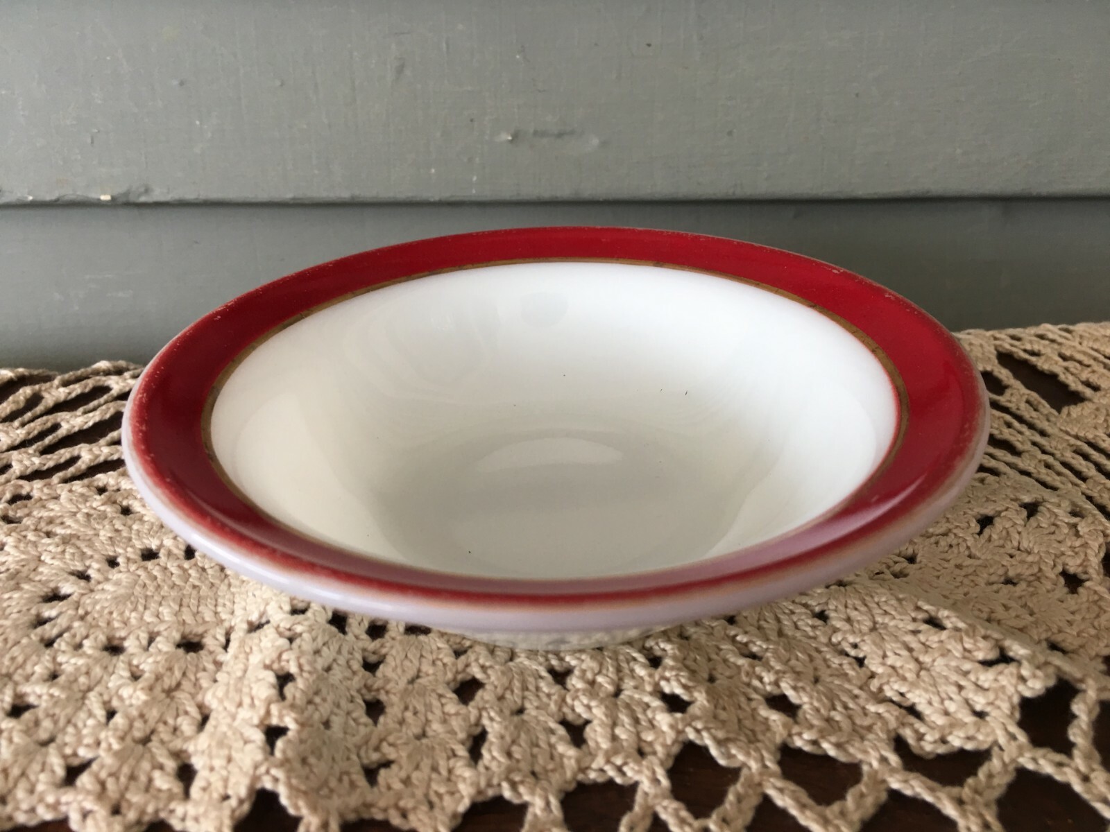 Vintage Pyrex Flamingo Pink Band Gold Ring Berry Bowl 5 1/2