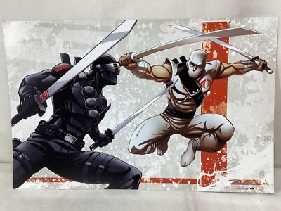 GI Joe / Cobra Ninja Battle Storm Shadow & Snake Eyes 11x17 Picture Poster 1980s