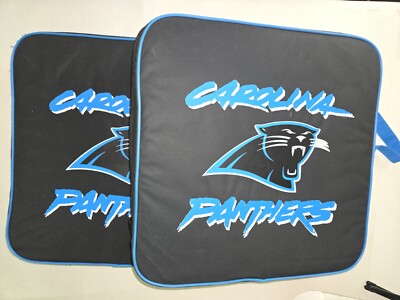 2 NFL Carolina Panthers Football Stadium Padded Seat Cushion black 14'' X 14''
