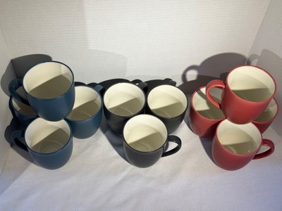 Lot of 11 Noritake Coffee Tea Mugs Raspberry Blue Graphite