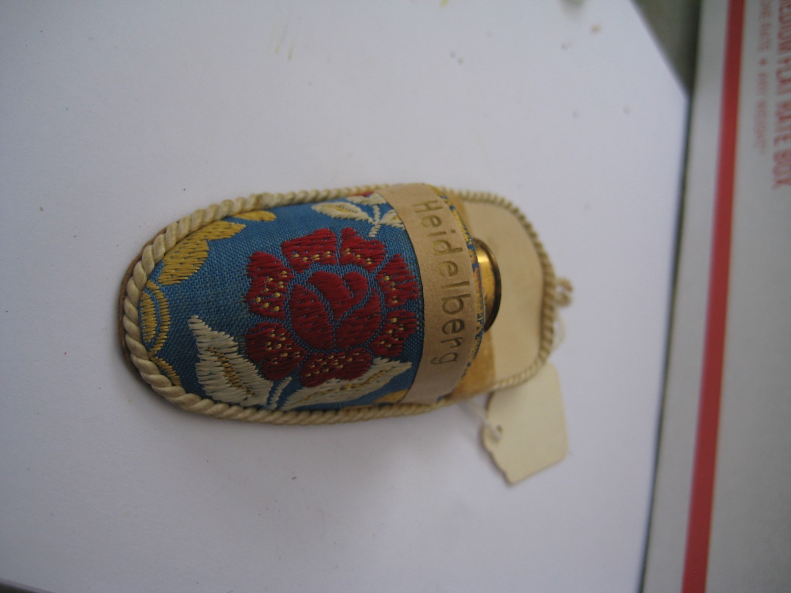 Vintage HSewing Kit in Shape of Slipper from Heidelberg  Thimble Hanging