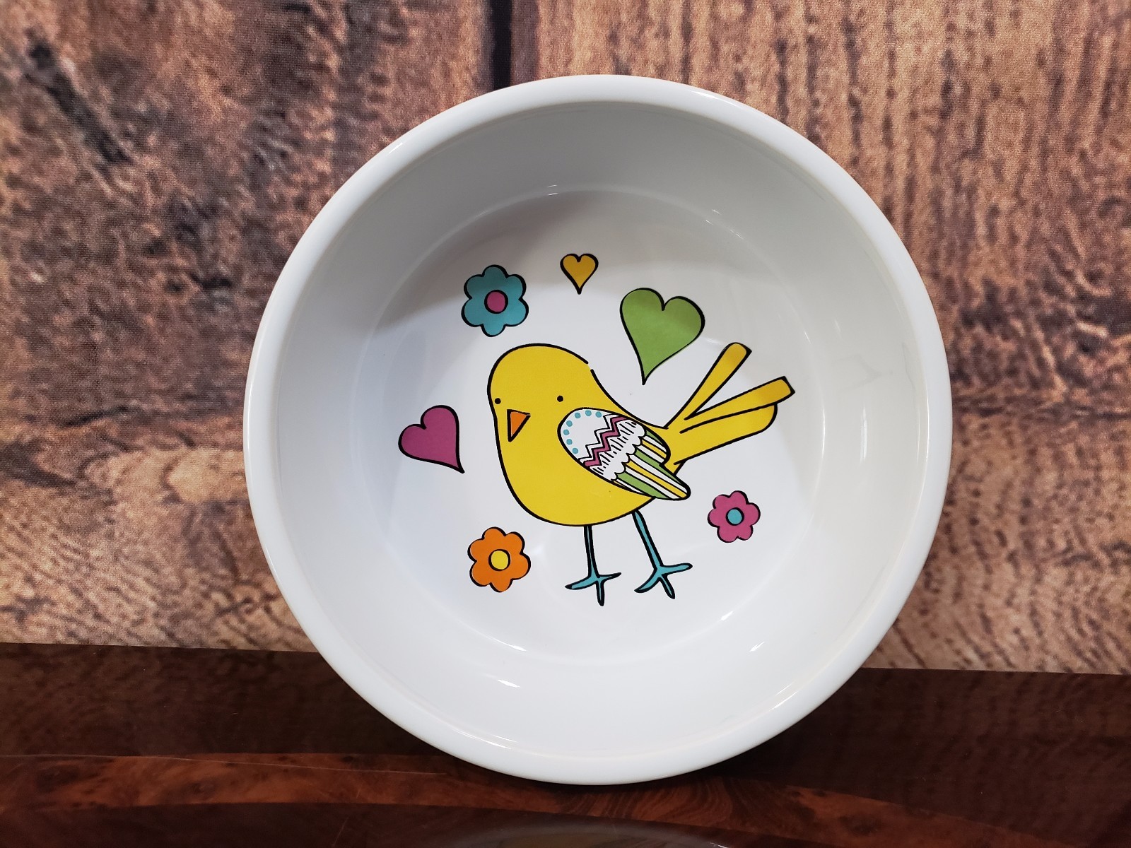 Whisker City Cat Ceramic Food Water Bowl Bird Theme