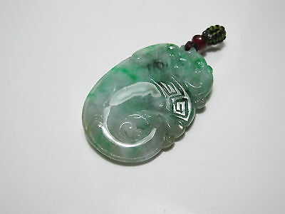 100% Natural type A jadeite jade dragon phoenix pendant C00217