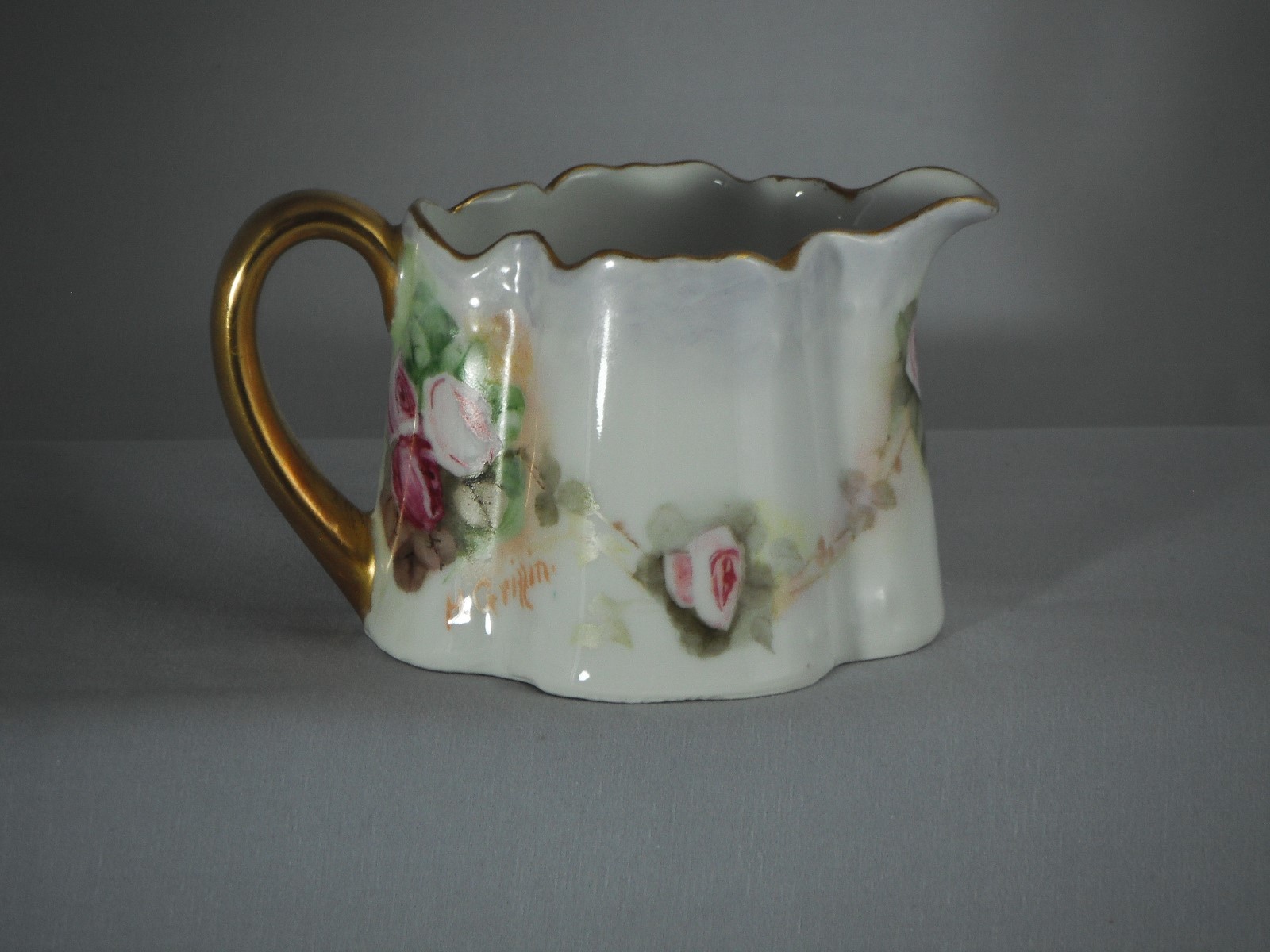 Z. S. + Co Pink Rose Creamer Gold Trim 3