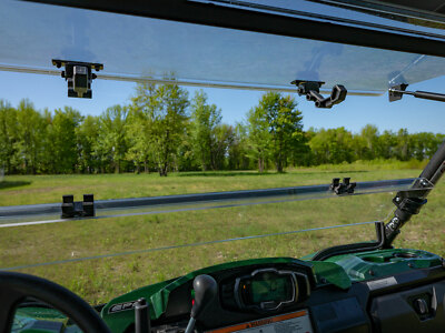 SuperATV Heavy Duty Scratch Resistant Flip Windshield for Yamaha Viking / VI