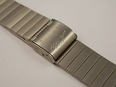 Vintage Stainless Steel Mido sliding clasp watch band for LCD watch NOS unused