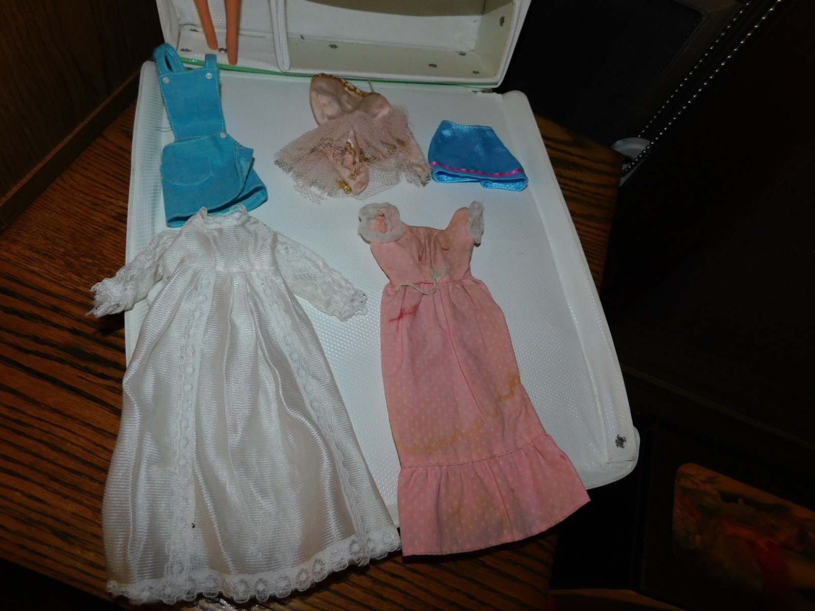 1968 Mattel Barbie Case + Hong Kong Clone Doll + Handmade Clothes + Tagged Coat