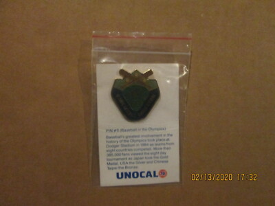 Unocal 76 Vintage 1984 Olympic Baseball Dodger Stadium NIP Baseball Lapel Pin