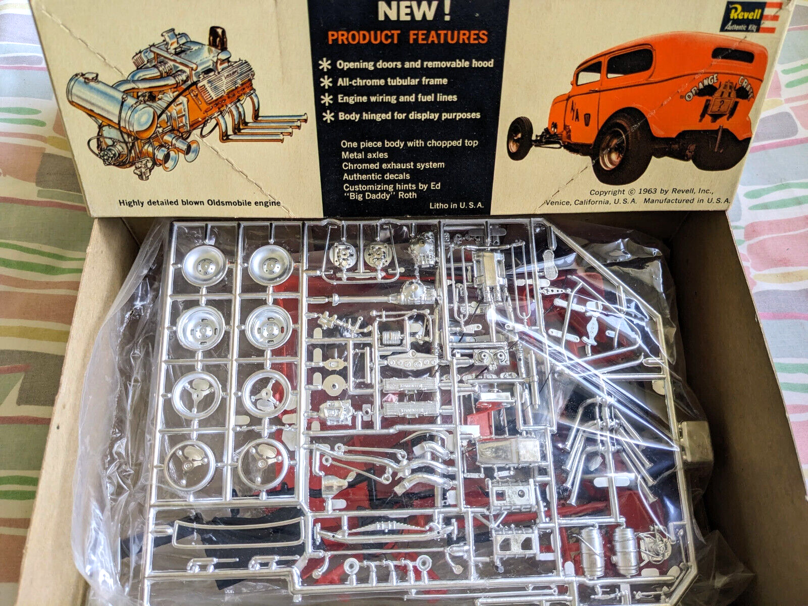 RARE! *ORIGINAL VINTAGE REVELL H-1289 ORANGE CRATE 32 FORD