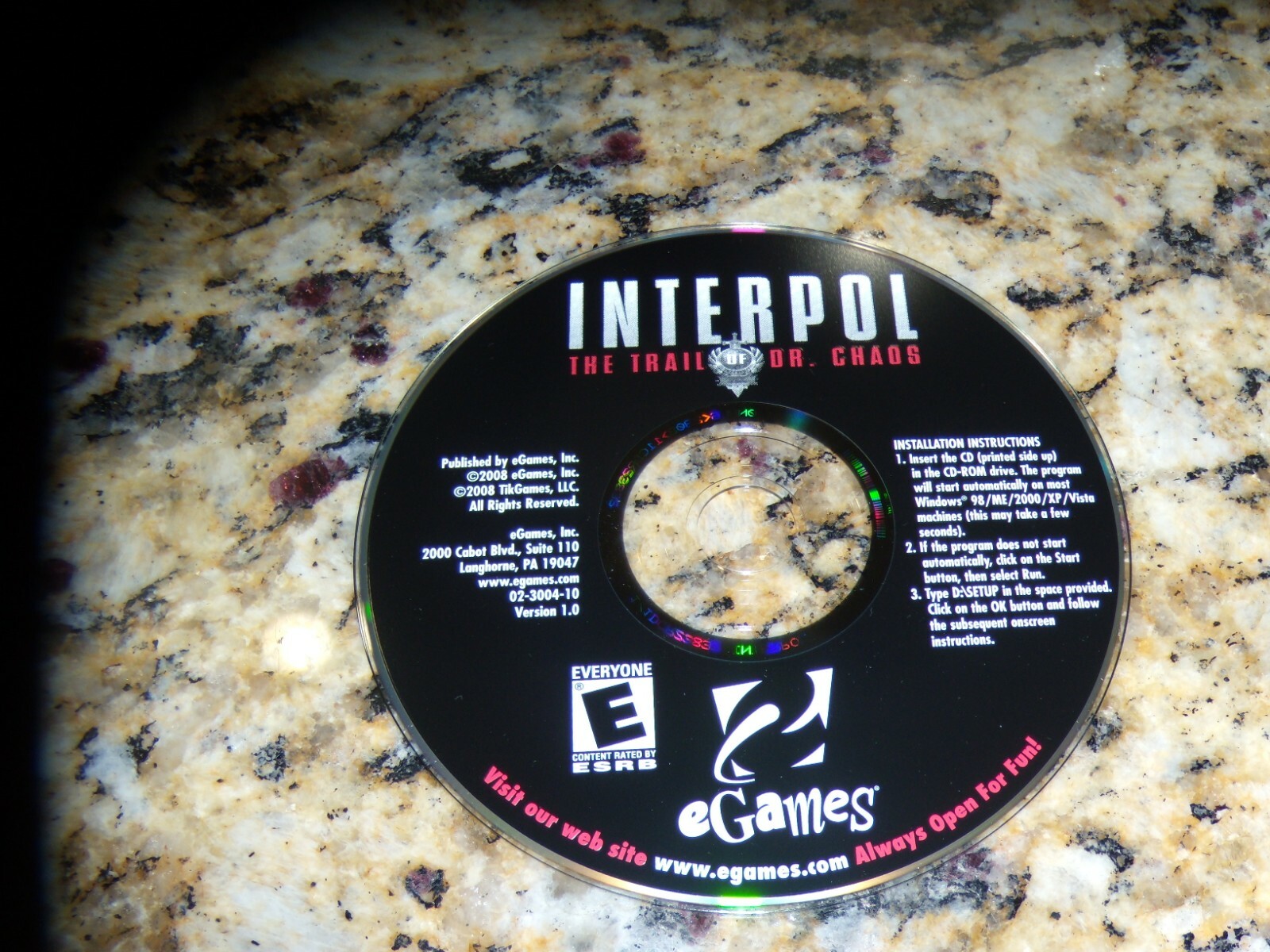 Interpol The Trail of Dr. Chaos (PC, 2008) Mint game
