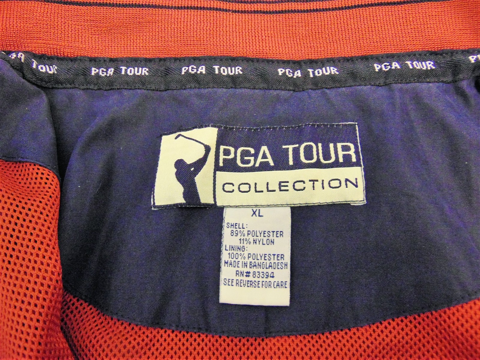 PGA Tour Collection Men's Golf Vest Terracotta 1/2 Zip Size XL