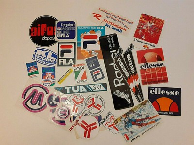 Marlboro Andrea de adamich lotto 2 ADESIVI VINTAGE ANNI 70 80 stickers