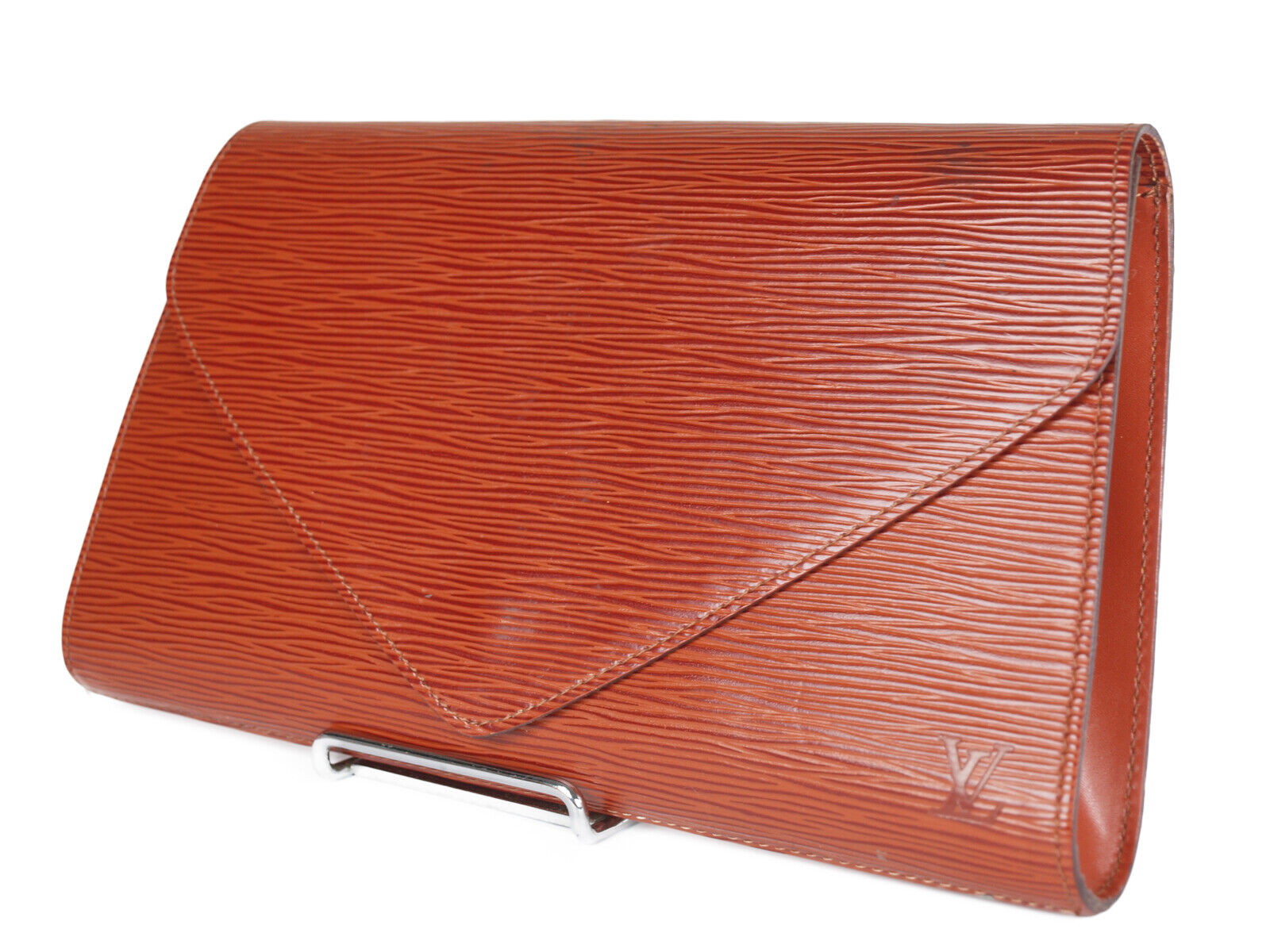 LOUIS VUITTON Arts Deco Epi Leather Brown Pochette Clutch