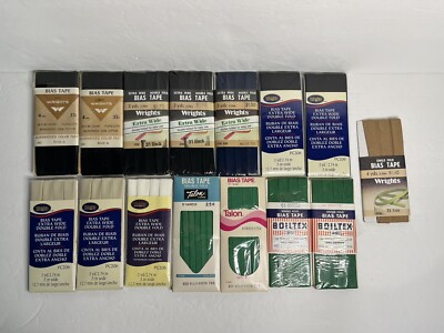 Lot of  (14)  Bias Tape  Wright's, Talon, Boiltex