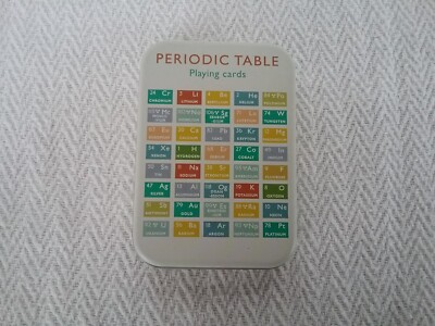 New & Sealed Rex Periodic Table Playing Cards in Tin