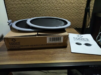 Cooks Companion Microwaveable  Round Grill Tray Gray 