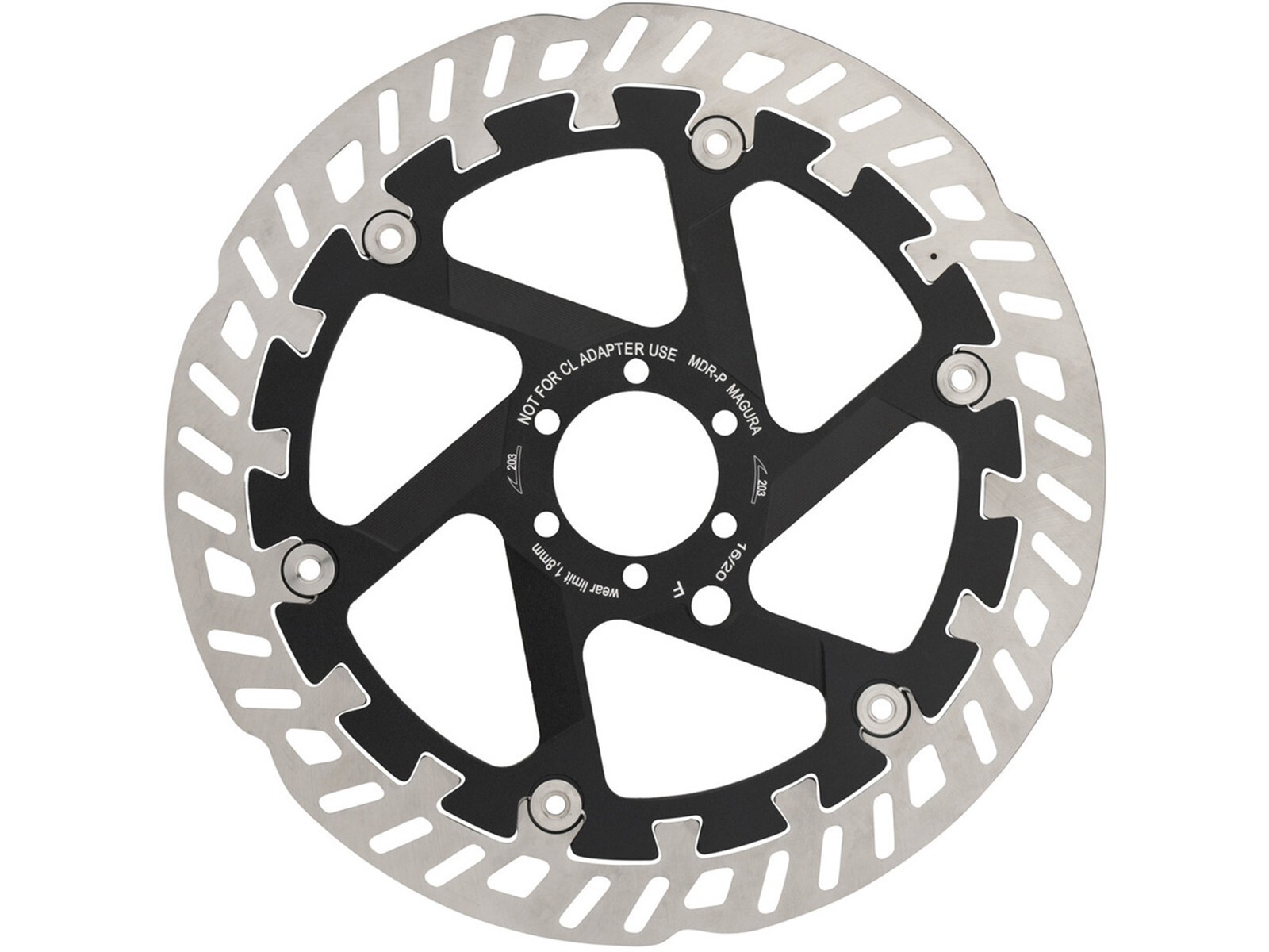New MAGURA MDR-P 203mm Disc Brake Rotor - Silver/Black Genuine