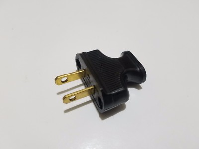 NEW Vintage Black Antique Style Electrical Plug For Cloth Covered Wire Lamp Cord