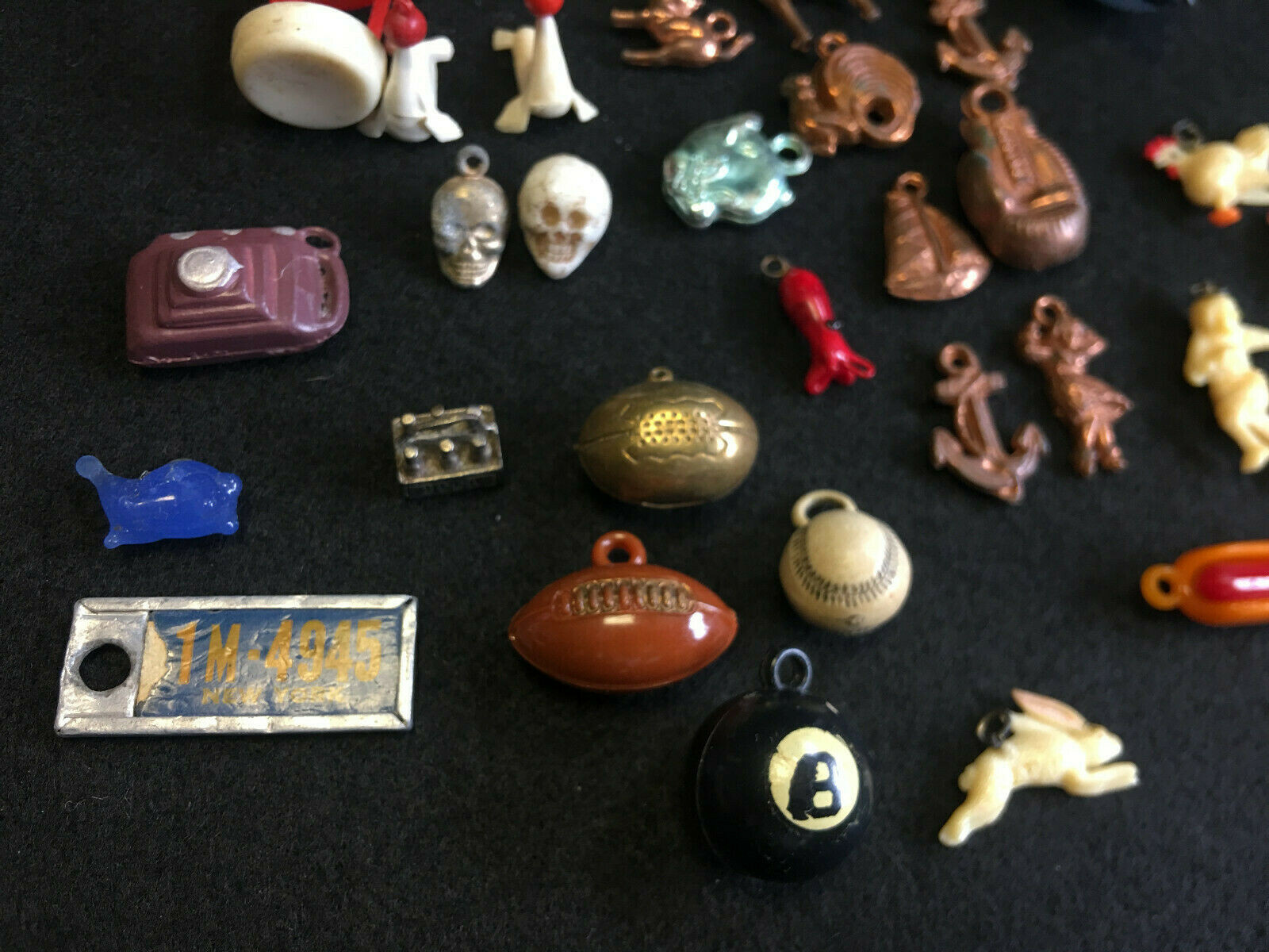 Vtg Celluloid Cracker Jack? Gumball Toy Charms Prizes Lot License plate,Elephant